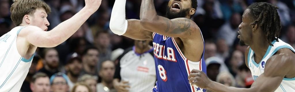 恩比德29分马克西26分乔治26+13 三球20+8黄蜂负76人